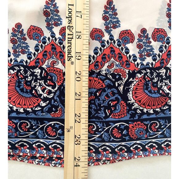 LOFT Fan Floral Light Pink Crewneck Blouse Short Sleeve Lightweight Top Sz S - Picture 6 of 11